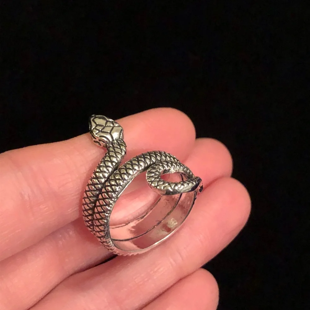 Silver Tone Snake Ring